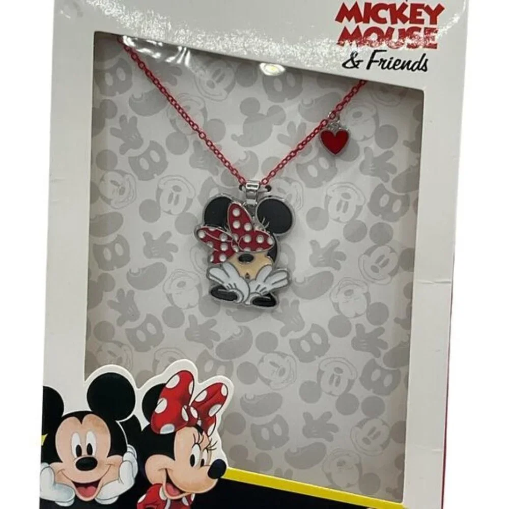 Disney Mickey Mouse & Friends Minnie Mouse Pendant Necklace With Heart Charm